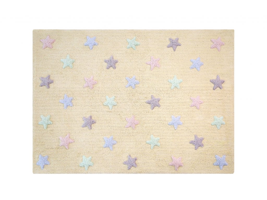 Lorena Canals pratelný koberec Tricolor Stars Vanilla