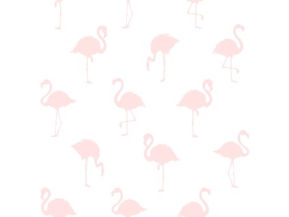 Tapeta Flamingos light pink and white