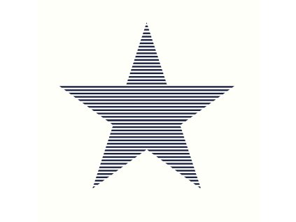 Tapeta stripes Big Stars dark blue on white