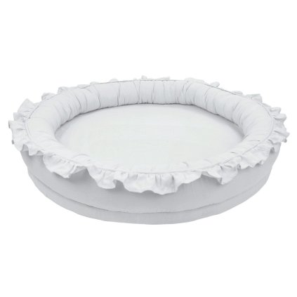 Ľanové hniezdo okrúhle Pure Nature Exclusive bledošedé nunobaby.sk