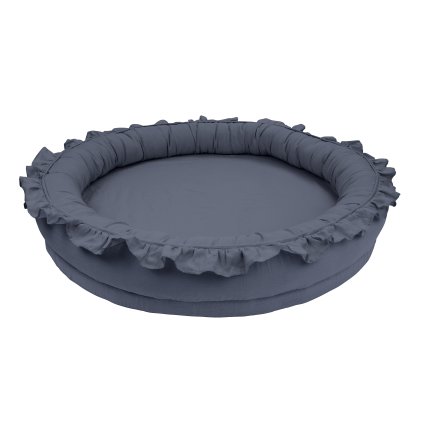 Ľanové hniezdo okrúhle Pure Nature Exclusive - grafitové nunobaby.sk