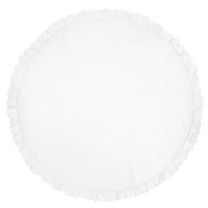 Ľanová hracia podložka s volánikmi Pure Nature Exclusive - biela