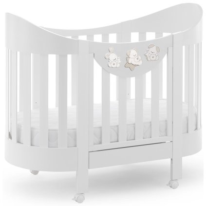 oválna detská postieľka s matracom a komplet výbavou Sweet Stars nunobaby.sk