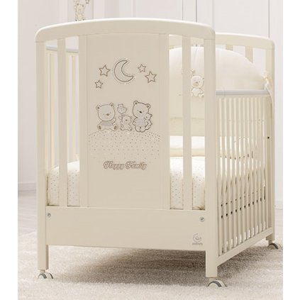 detská postieľka so spúšťacím bokom Happy Family slonovinová nunobaby.sk