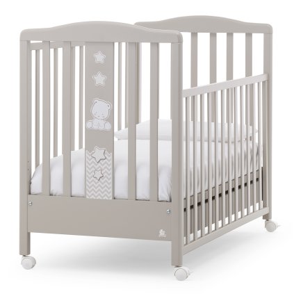 detská postieľka so spúšťacím bokom Pop Star hnedá nunobaby.sk