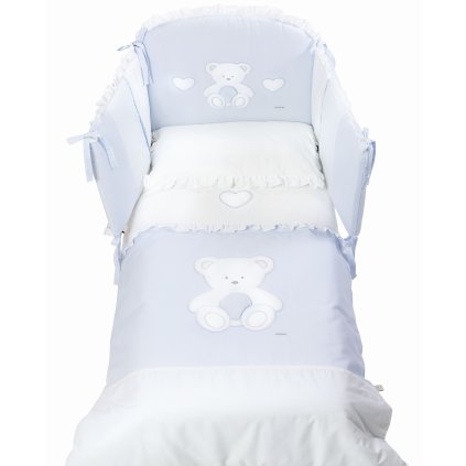 5 dielna súprava do detskej postieľky Peluche modrá nunobaby.sk