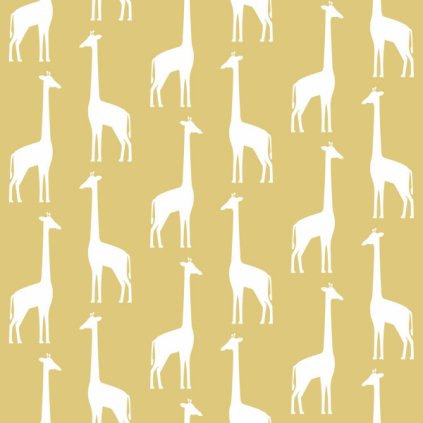 Tapeta Giraffes ochre yellow
