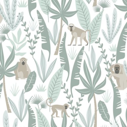 Tapeta Monkeys mint green