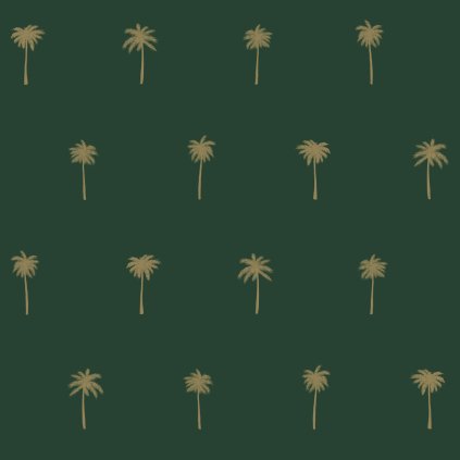 Tapeta Palm trees green and gold
