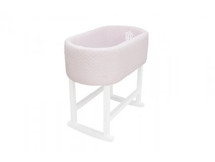 Caramella Baby Pink čalouněná kolébka s matrací růžová