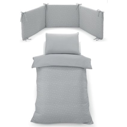 4ks set do detskej postieľky Muslin šedý nunobaby.sk