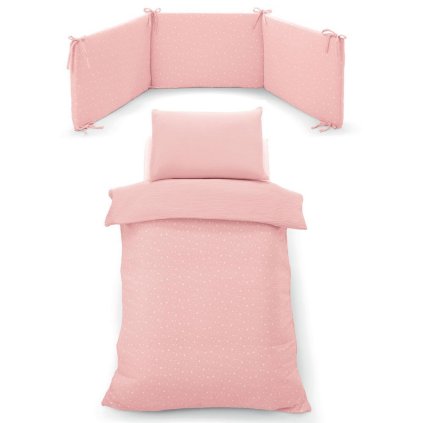 4ks set do detskej postieľky Muslin ružový nunobaby.sk