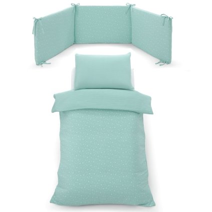 set do detskej postieľky Muslin mentolový nunobaby.sk