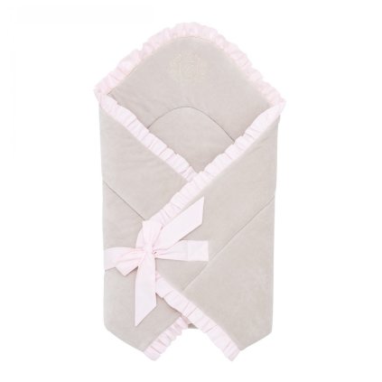 detská zavinovačka béžová s ružovým volánikom nunobaby.sk