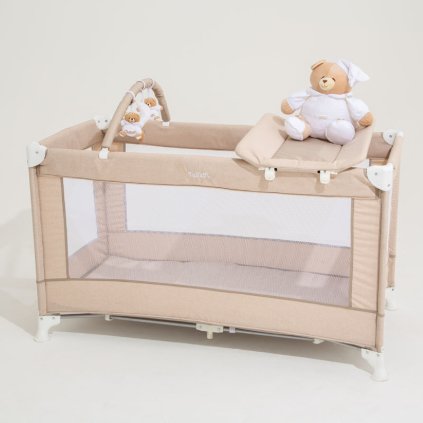 detská cestovná postieľka na kolieskach Tato béžová nunobaby.sk