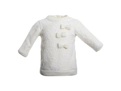 Nanán vlnené šaty s čipkou biele