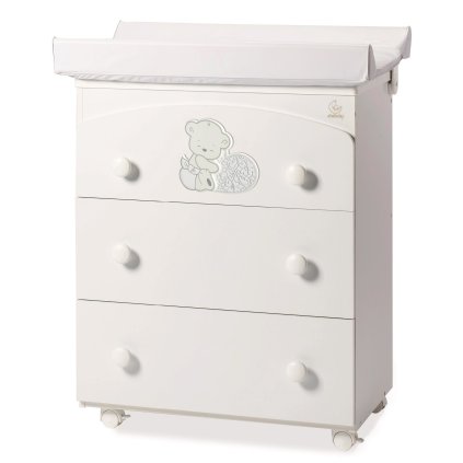 prebaľovací pult s vaničkou Love biela (3v1) nunobaby.sk