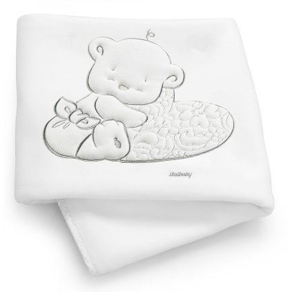 detská fleecová deka do postieľky Love biela 110x150cm nunobaby.sk