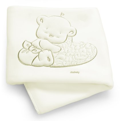 detská fleecová deka do postieľky Love slonovinová 110x150cm nunobaby.sk