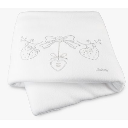 detská fleecová deka do postieľky Romantic biela 110x150cm nunobaby.sk