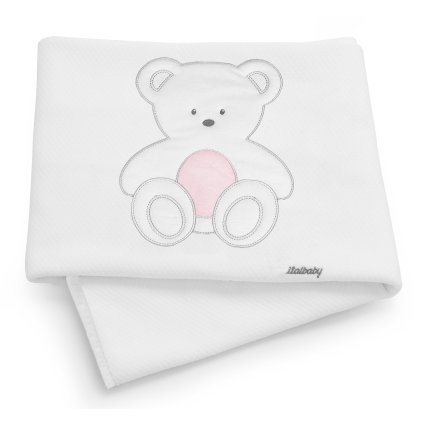 bavlnená deka do postieľky Peluche ružová 110x150cm nunobaby.sk