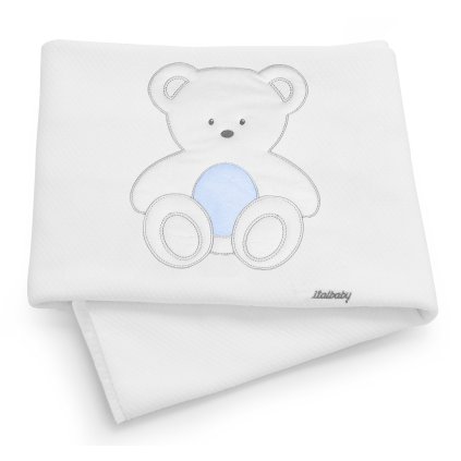 bavlnená deka do postieľky Peluche modrá 110x150cm nunobaby.sk