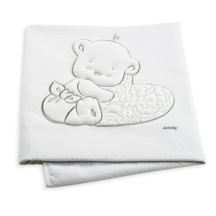 bavlnená deka do postieľky Love biela 110x150cm nunobaby.sk