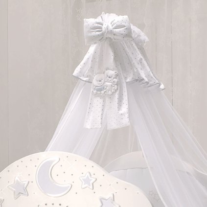 baldachýn nad postieľku Happy Family biela nunobaby.sk