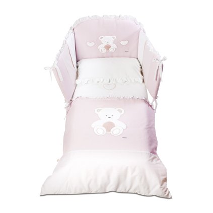 5 dielna súprava do detskej postieľky Peluche ružová nunobaby.sk