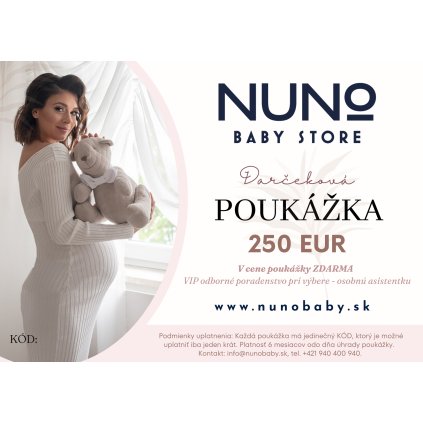 Darčeková poukážka na detskú výbavičku 250 eur
