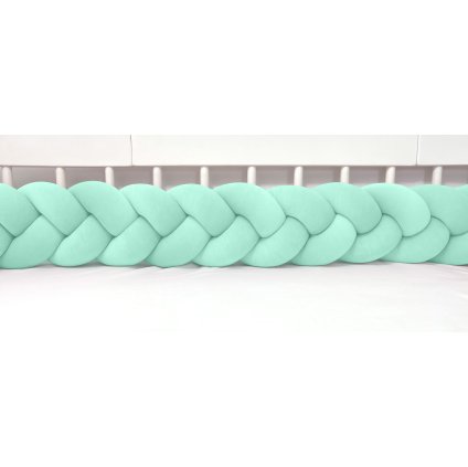 detský plyšový mantinel do postieľky - trojitý pletenec bledomätový nunobaby.sk