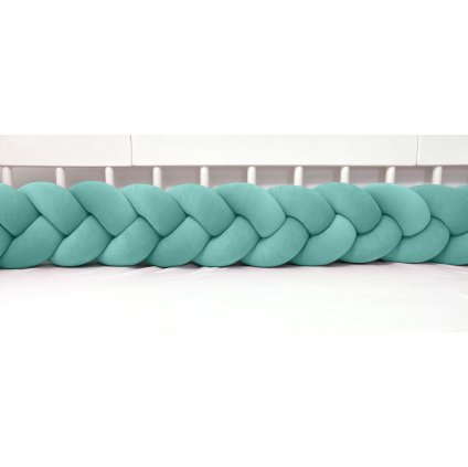 detský plyšový mantinel do postieľky - trojitý pletenec tmavomätový nunobaby.sk