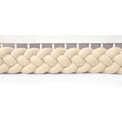 detský plyšový mantinel do postieľky - štvoritý pletenec smotanový nunobaby.sk