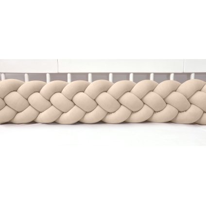 detský plyšový mantinel do postieľky - štvoritý pletenec béžový nunobaby.sk