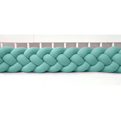 detský plyšový mantinel do postieľky - štvoritý pletenec tmavomätový nunobaby.sk