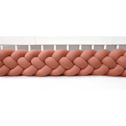 detský plyšový mantinel do postieľky - štvoritý pletenec tehlový nunobaby.sk