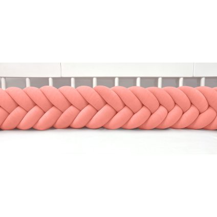 Plyšový mantinel do postieľky - päťkový pletenec marhuľový nunobaby.sk