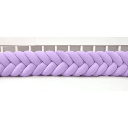 Plyšový mantinel do postieľky - päťkový pletenec levandulový nunobaby.sk