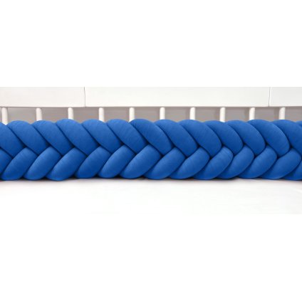 Plyšový mantinel do postieľky - päťkový pletenec modrý nunobaby.sk