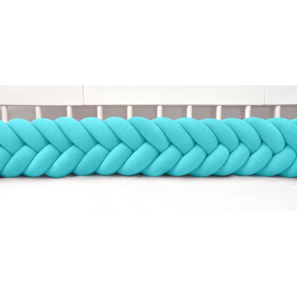 Plyšový mantinel do postieľky - päťkový pletenec tyrkysový nunobaby.sk