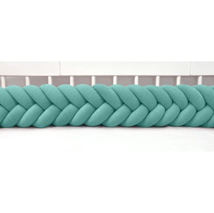 Plyšový mantinel do postieľky - päťkový pletenec tmavomätový nunobaby.sk