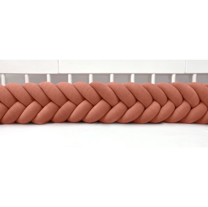 Plyšový mantinel do postieľky - päťkový pletenec tehlový nunobaby.sk