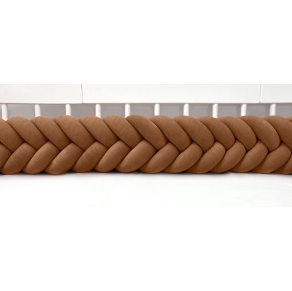 Plyšový mantinel do postieľky - päťkový pletenec čokoládový nunobaby.sk