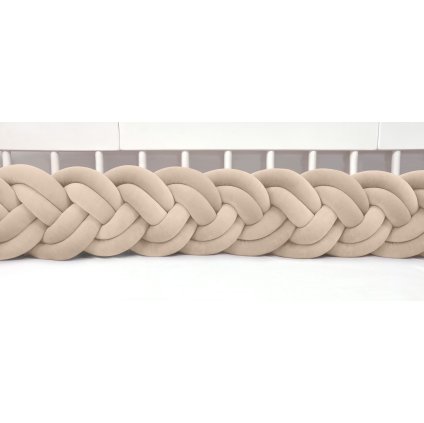 detský Plyšový mantinel do postieľky - šesťkový pletenec béžový nunobaby.sk