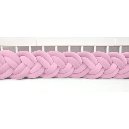 detský plyšový mantinel do postieľky - šesťkový pletenec ružový nunobaby.sk