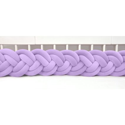 detský plyšový mantinel do postieľky - šesťkový pletenec levandulový nunobaby.sk