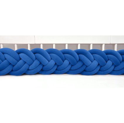 detský plyšový mantinel do postieľky - šesťkový pletenec modrý nunobaby.sk