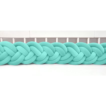 detský plyšový mantinel do postieľky - šesťkový pletenec mätový nunobaby.sk