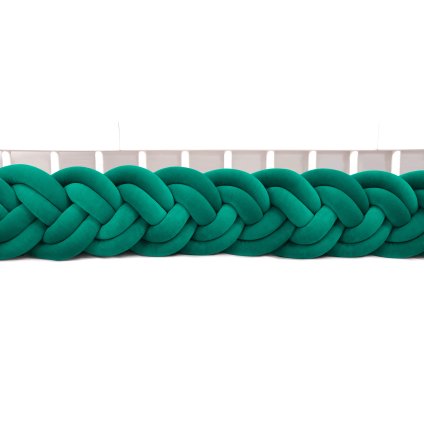 detský plyšový mantinel do postieľky - šesťkový pletenec zelený nunobaby.sk