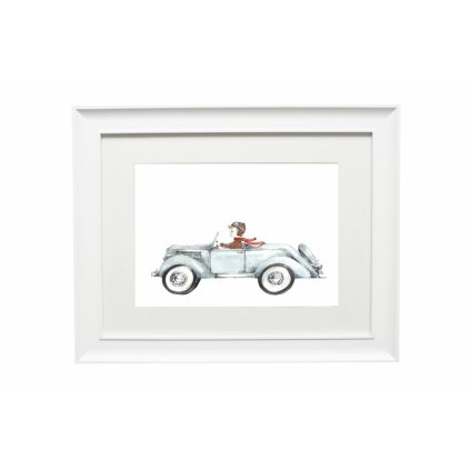 obraz do detskej izby s chlapcom v aute nunobaby.sk